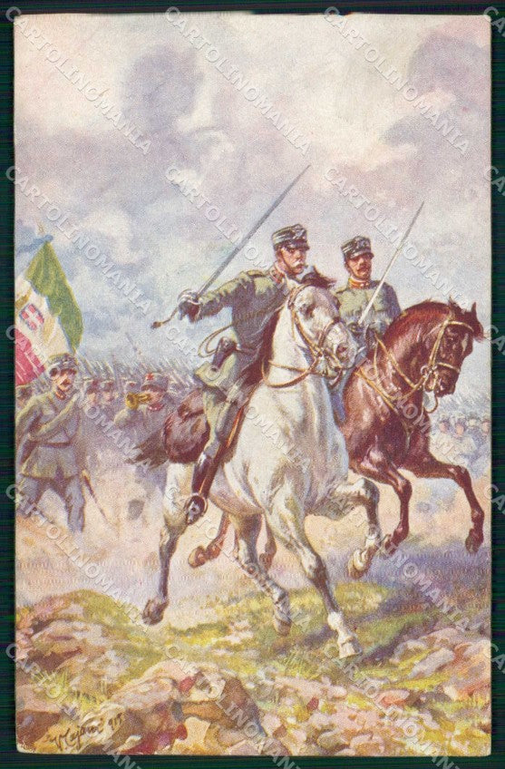 Militari Esercito Fanteria Uniforme 9ª Div. Franchigia Cayani cartolina KF6130 – fronte