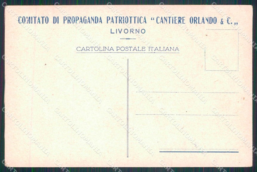 WW1 WWI Patriottismo Livorno Cantiere Orlando Marna Piave cartolina KF6138 – retro