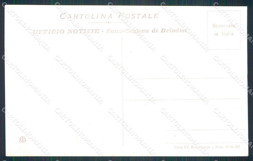 WW1 Militari Ufficio Notizie Sezione di Brindisi Alterocca foto cartolina KF6139 – retro