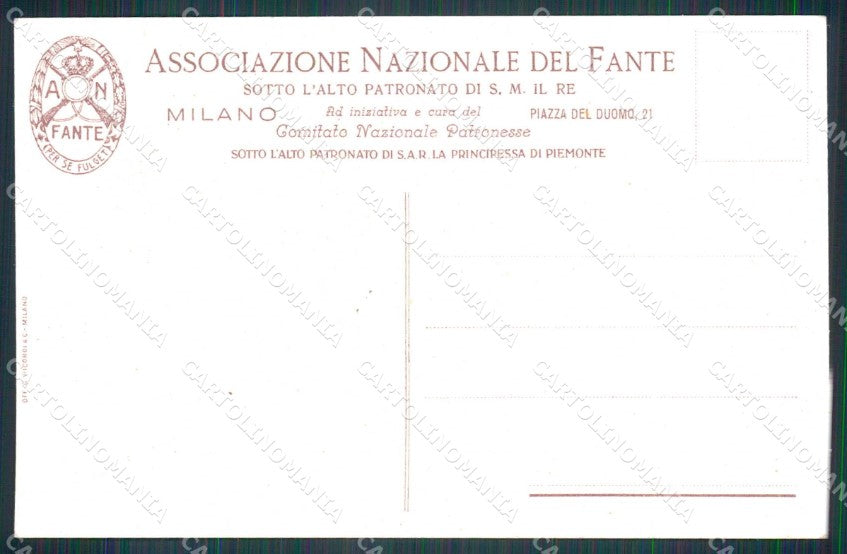 Militari Fanteria Associazione Nazionale del Fante cartolina KF6142 – retro