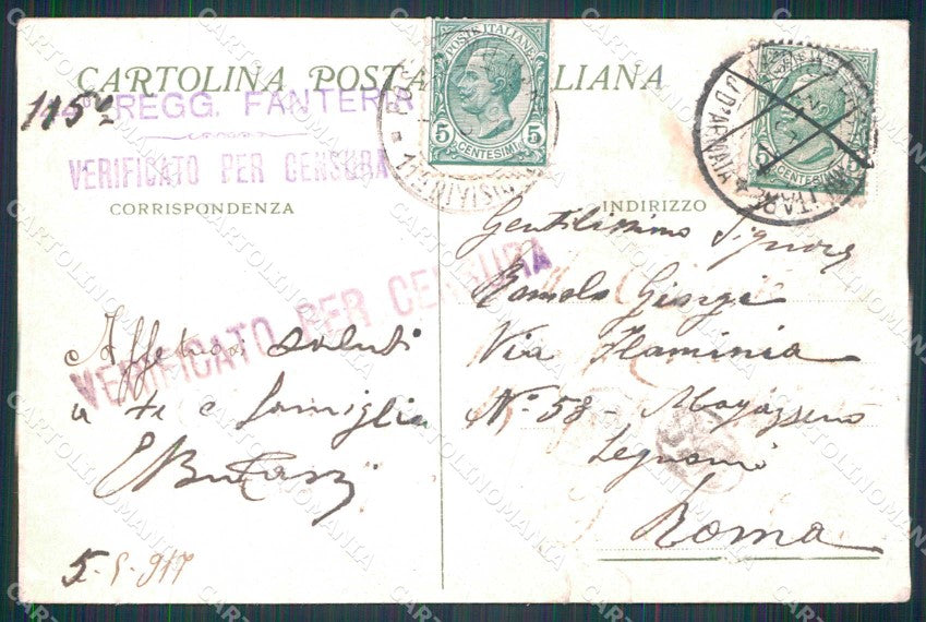 Militari Reggimentali 44° 115° Regg. Fanteria ABRASA PIEGHINE cartolina KF6143 – retro