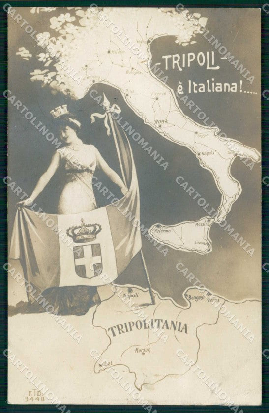 Propaganda Tripoli Italiana Tripolitania Tricolore Bertiglia ? cartolina KF6160 – fronte