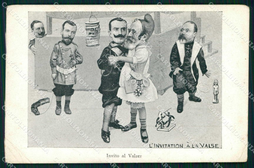 Politica Loubet Vittorio Emanuele III Royalty Czar Kaiser Wilhelm II cp KF6168 – fronte