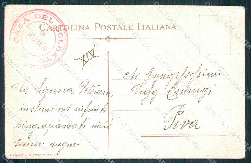 Militari Esercito Italiano Cavalleria Uniforme Casa del Soldato cartolina KF6174 – retro