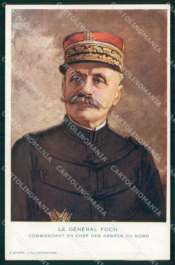 WW1 WWI Militari Francia General Foch Armees du Nord Artillerie cartolina KF6194 – fronte