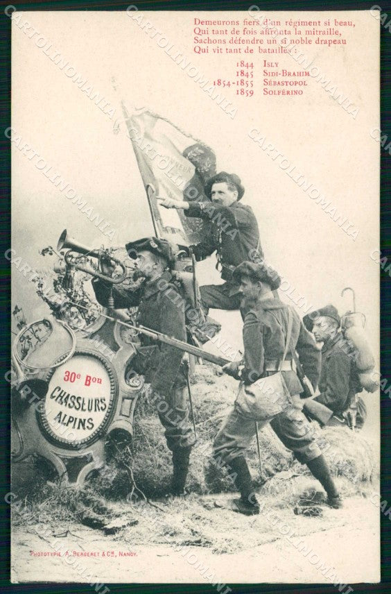 Militari Reggimentali Francia 30 Bon Chasseur Alpins Solferino cartolina KF6202 – fronte