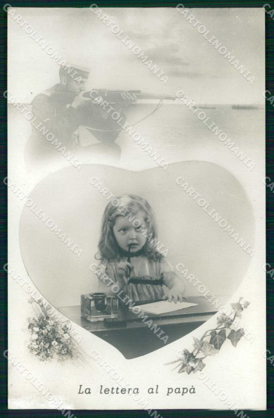 WW2 WWII Militari Propaganda Regia Marina Lettera al Papà foto cartolina KF6212 – fronte