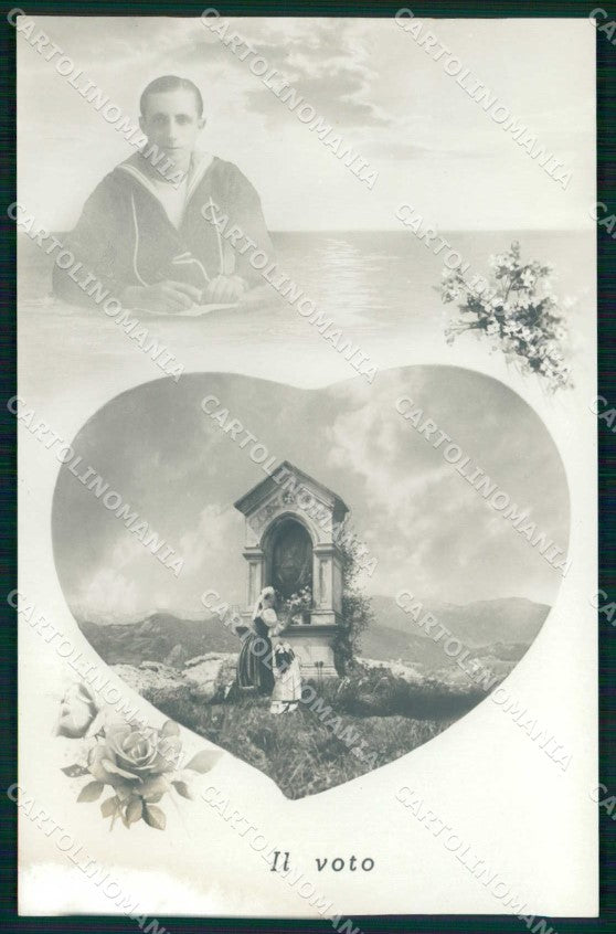 WW2 WWII Militari Propaganda Regia Marina Il Voto foto cartolina KF6215 – fronte