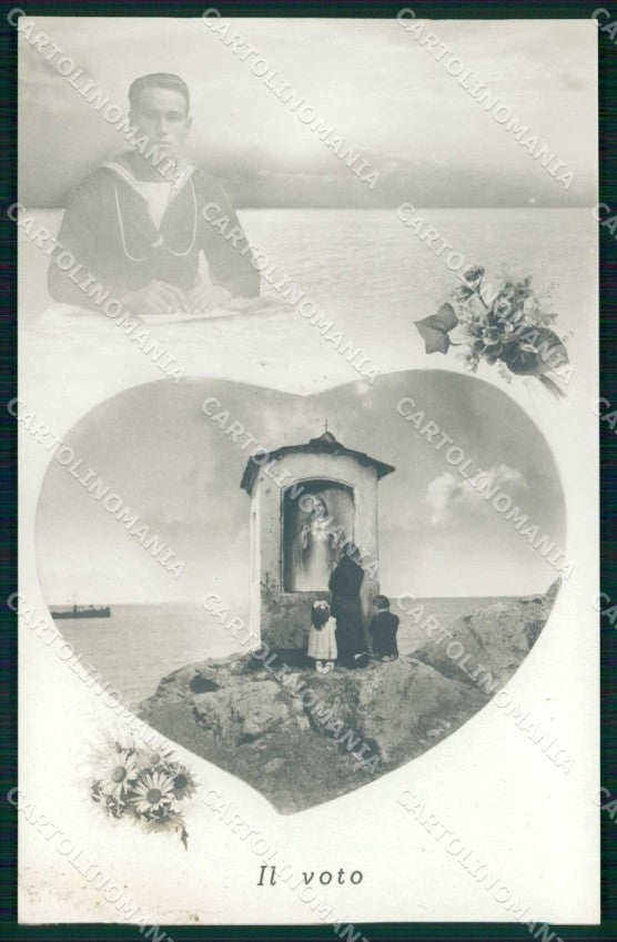 WW2 WWII Militari Propaganda Regia Marina Il Voto foto cartolina KF6219 – fronte