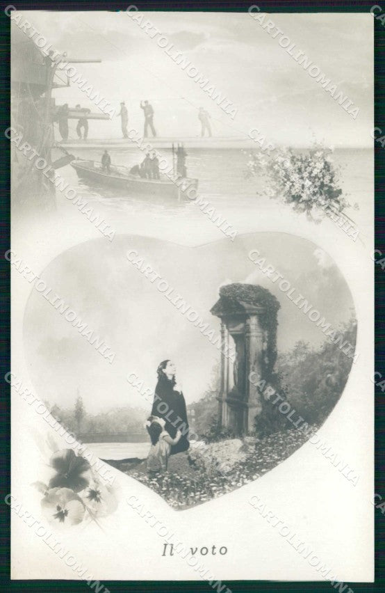 WW2 WWII Militari Propaganda Regia Marina Il Voto foto cartolina KF6221 – fronte