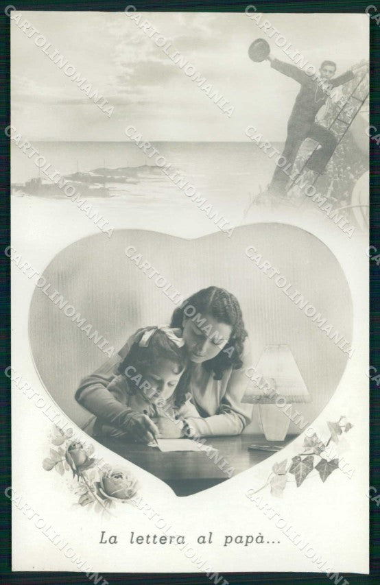 WW2 WWII Militari Propaganda Regia Marina Lettera al Papà foto cartolina KF6222 – fronte