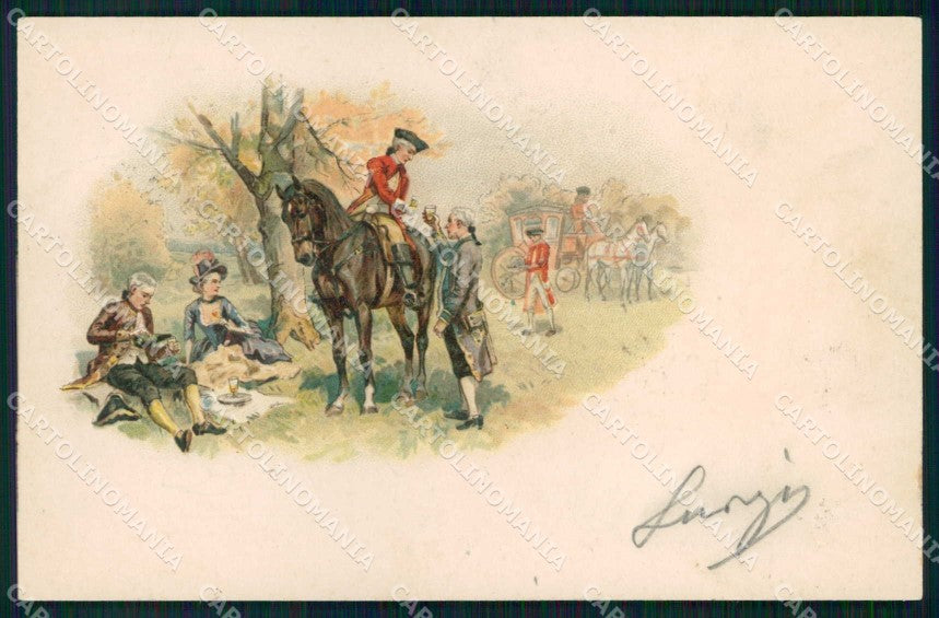 Artist Signed Cavallo Cheval Horse Pferd Viennoise Toasting cartolina KF6235 – fronte