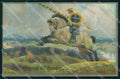 Artist Signed Fr. Jung Cavallo Cheval Horse Pferd CREASED cartolina KF6251 – fronte