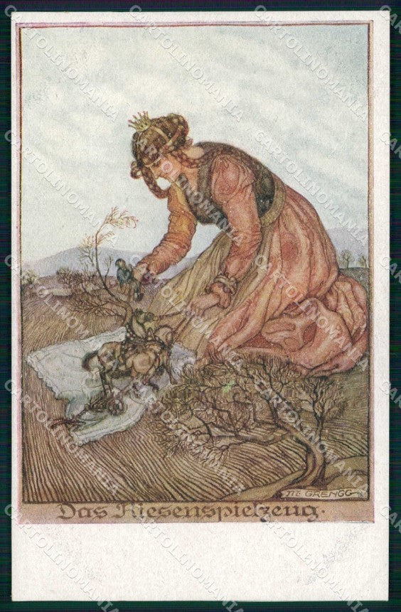 Artist Signed Grengg Lady Horse Deutscher Schulverein 1257 cartolina KF6274 – fronte