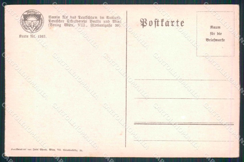 Artist Signed Grengg Couple Horse Deutscher Schulverein 1263 cartolina KF6275 – retro