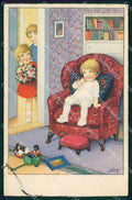 Artist Signed Baumgarten Children Meissner Buch ABRADED cartolina KF6284 – fronte