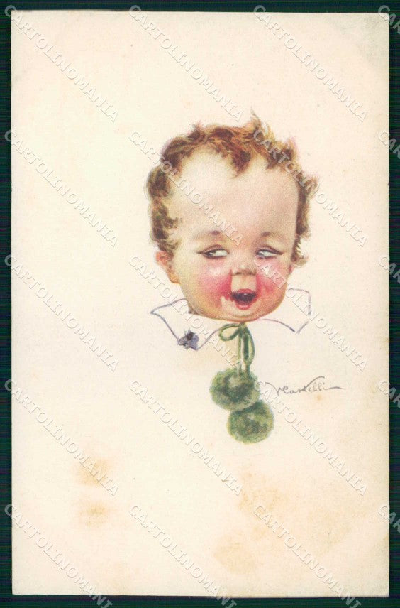 Artist Signed Castelli Child serie 351 cartolina KF6301 – fronte