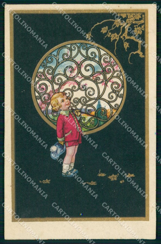 Artist Signed Castelli Child Degami serie 1089 cartolina KF6302 – fronte