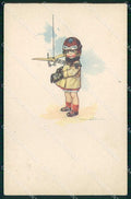 Artist Signed Castelli Aviator Child serie 477M ABRADED cartolina KF6304 – fronte