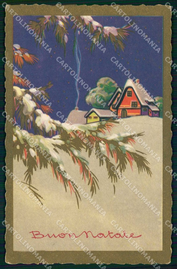 Artist Signed Castelli ? Christman Winter Degami 3080 cartolina KF6315 – fronte