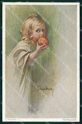 Artist Signed Fahrenkrog Child serie 538 cartolina KF6329 – fronte