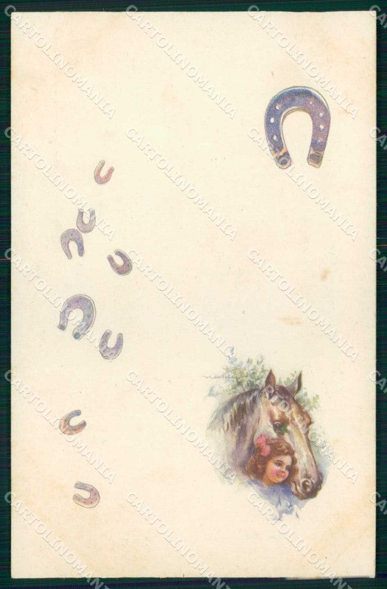 Artist Signed Castelli Child Cavallo Horse Degami serie 458M cartolina KF6352 – fronte