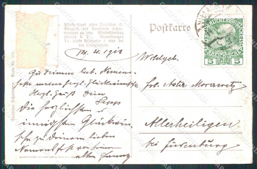 Artist Signed Schutz Soldat Pferd Deutscher Schulverein 501 WRINKLES ak KF6359 – retro