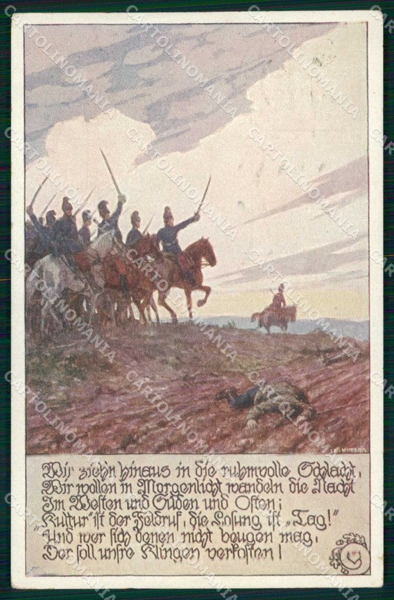 Artist Signed Kutzer Pferd Horse Soldat Bund der Deutschen Bohmen 313 AK KF6369 – fronte