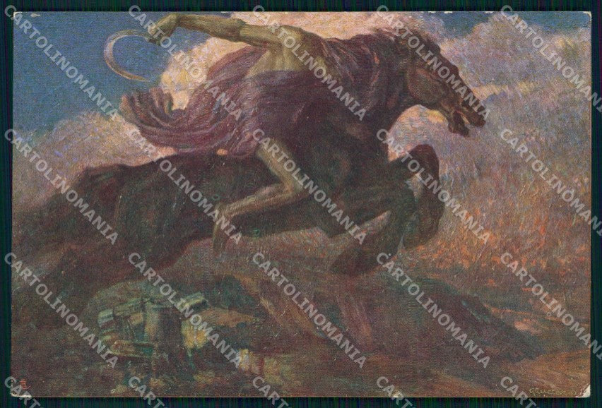 WWI Propaganda Anti Austrian Cavallo Horse Pferd Kultur Zuccaro cartolina KF6399 – fronte