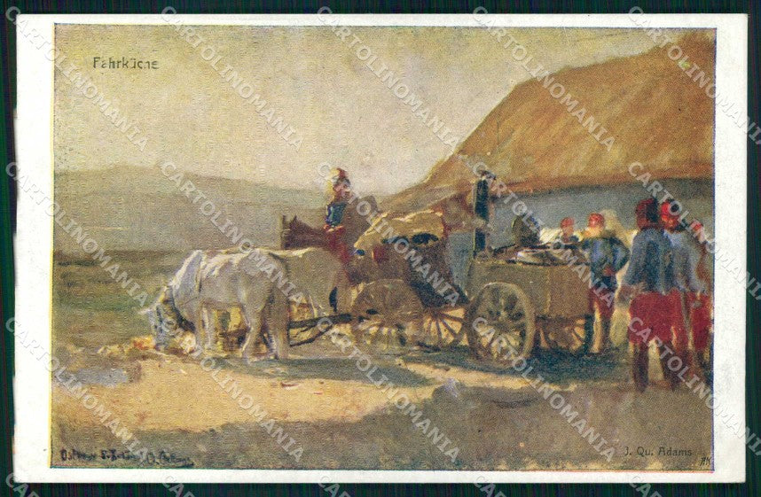 Artist Signed J. Qu. Adams Pferd Horse Soldat Rotes Kreuz serie 250 ak KF6403 – fronte