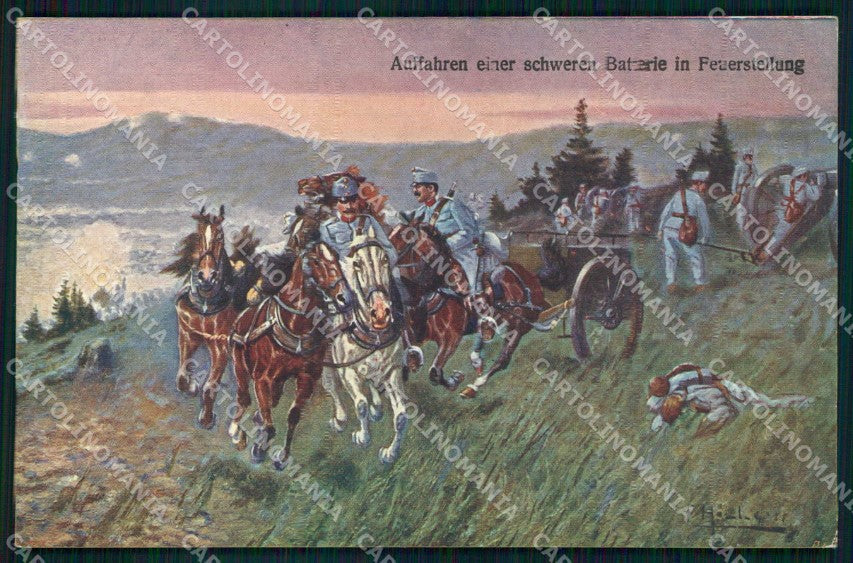 Artist Signed F. Höllerer WWI WW1 Pferd Horse Soldat Rotes Kreuz 81 ak KF6405 – fronte