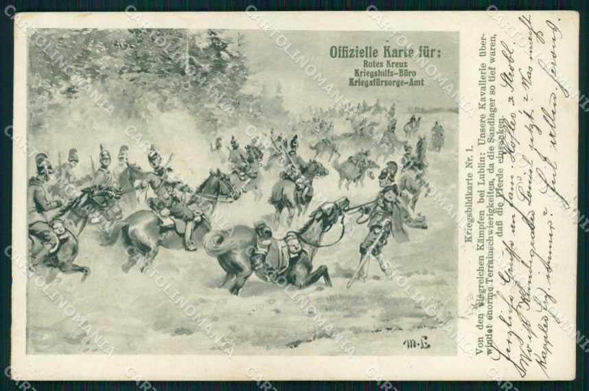 WWI WW1 Rotes Kreuz Offizielle Karte Kavallerie Pferd Horse Soldat ak KF6410 – fronte