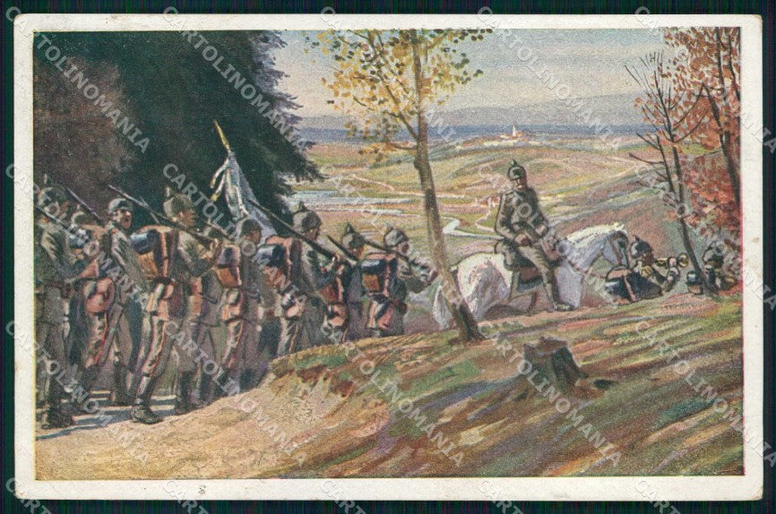 Artist Signed P Hey WWI Pferd Horse Soldat serie 20747 WRINKLES cartolina KF6411 – fronte