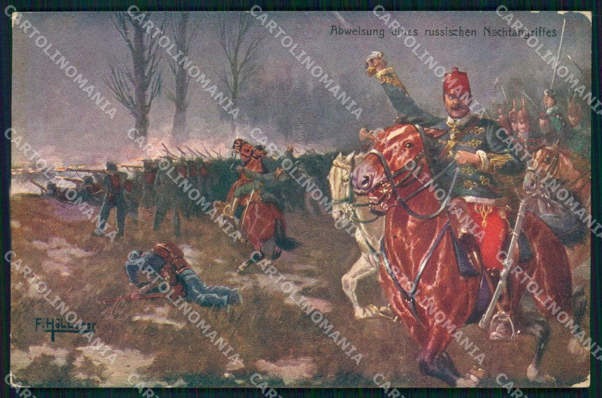 Artist Signed F. Höllerer WWI Russia Pferd Horse Soldat Rotes Kreuz 88 ak KF6412 – fronte