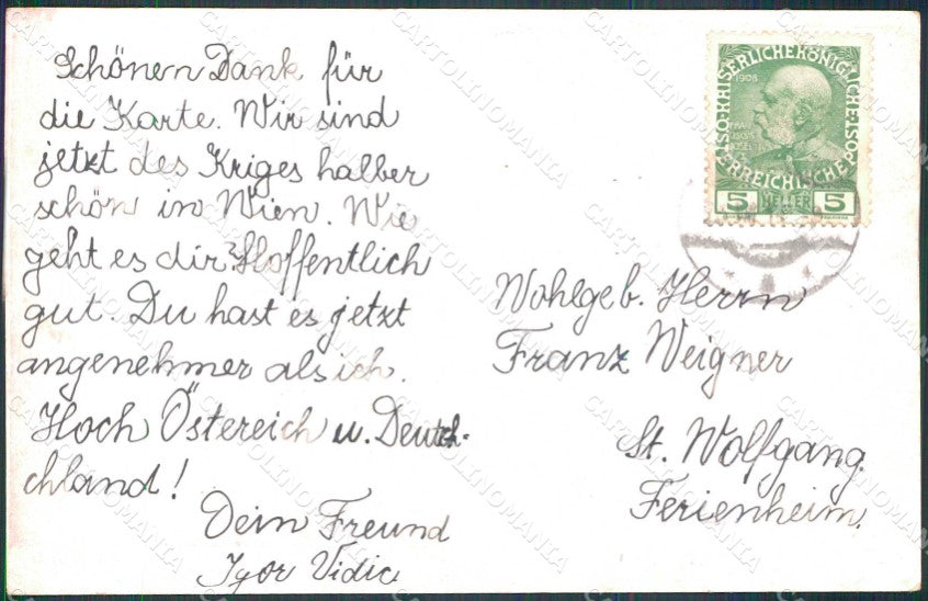 Artist Signed L. Koch WWI Military Auf Nach Belgrad Horse Soldat BKWI ak KF6414 – retro