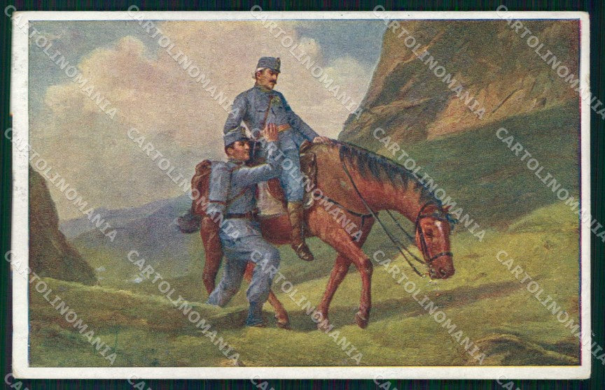 WWI WW1 Military Soldat Horse Pferd M M S W serie 1525 cartolina KF6423 – fronte
