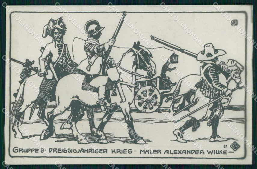 Military Guerra dei trent'anni Dreissigjahriger Krieg Horse cartolina KF6435 – fronte