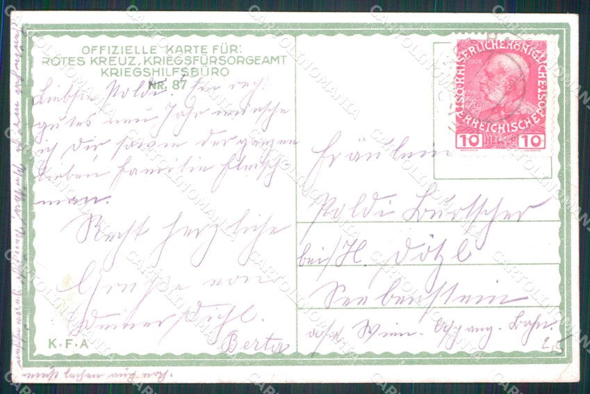 Artist Signed H�llerer Einquartierung Soldat Rotes Kreuz 87 CREASED ak KF6443 – retro