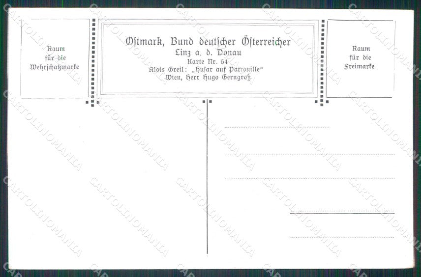 Artist Signed A. Greil Husar Pferd Bund der Deutscher Osterreicher 54 ak KF6447 – retro