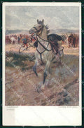 Artist Signed L. Koch Soldat Cavallo Horse Pferd BKWI 1503 cartolina KF6454 – fronte