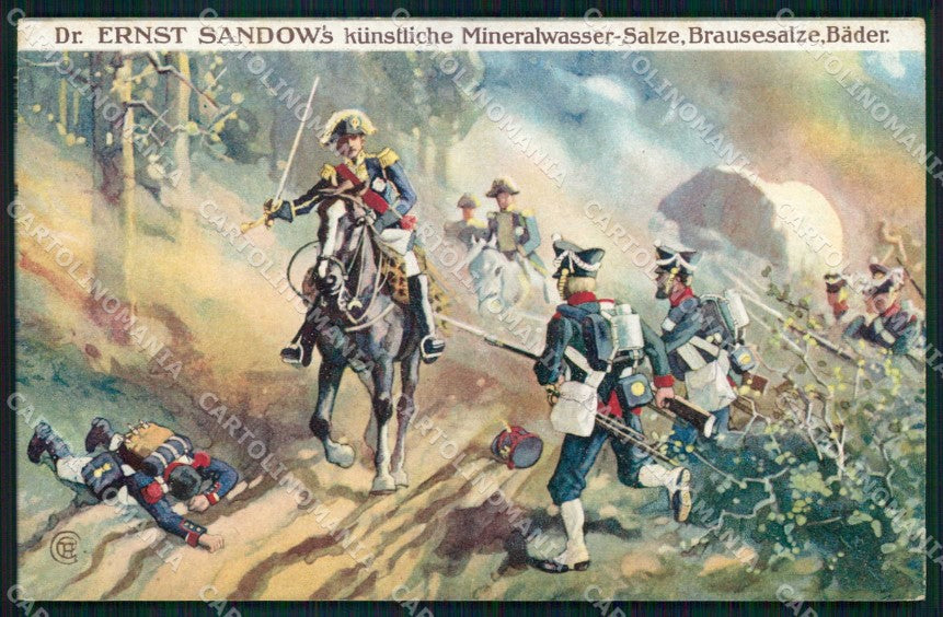 Artist Signed Soldat Pferd Dr. E. Sandow's Salze & Bader Advertising ak KF6457 – fronte