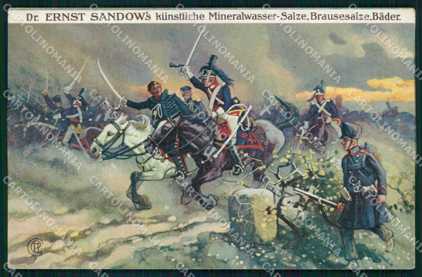Artist Signed Soldat Pferd Dr. E. Sandow's Salze & Bader Advertising ak KF6458 – fronte