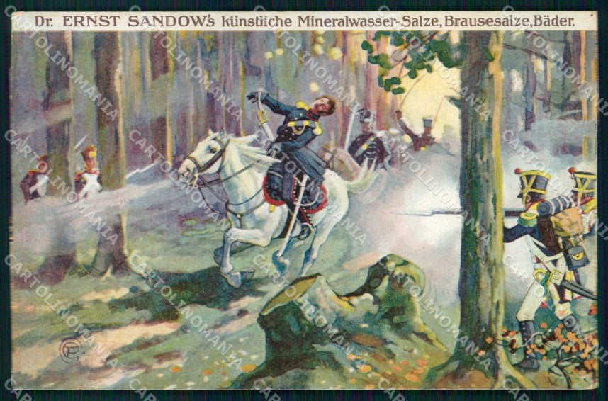Artist Signed Soldat Pferd Dr. E. Sandow's Salze & Bader Advertising ak KF6459 – fronte