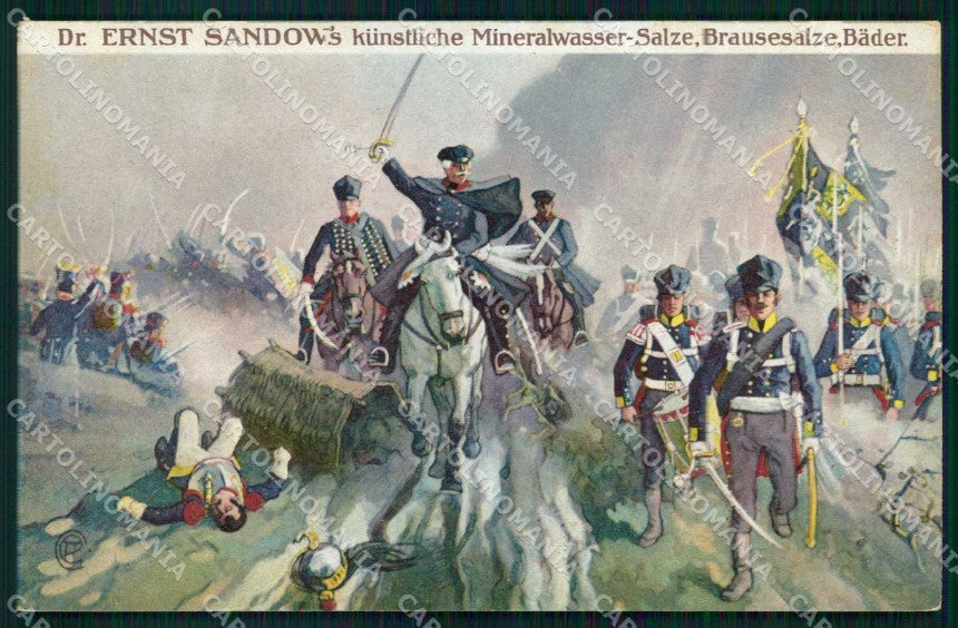 Artist Signed Soldat Pferd Dr. E. Sandow's Salze & Bader Advertising ak KF6460 – fronte
