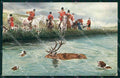 Artist Signed L. Fromme Caccia Cavallo Hunting Horse Deer 339 cartolina KF6463 – fronte