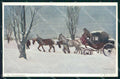 Artist Signed D. Roux Die Postkutsche Diligenza Horse Pferd cartolina KF6470 – fronte