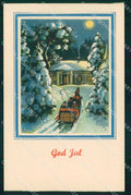 Artist Signed Augurale Buon Natale Cavallo Horse Pferd God Jul cartolina KF6472 – fronte