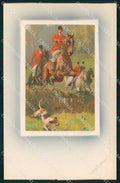 Artist Signed Fox Hunting Cavallo Horse Pferd Meissner 1553 cartolina KF6491 – fronte