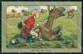 Artist Signed Shepheard Man Horse Faulkner serie 955 comic cartolina KF6503 – fronte