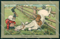 Artist Signed Shepheard Man Horse Faulkner serie 955 comic cartolina KF6504 – fronte